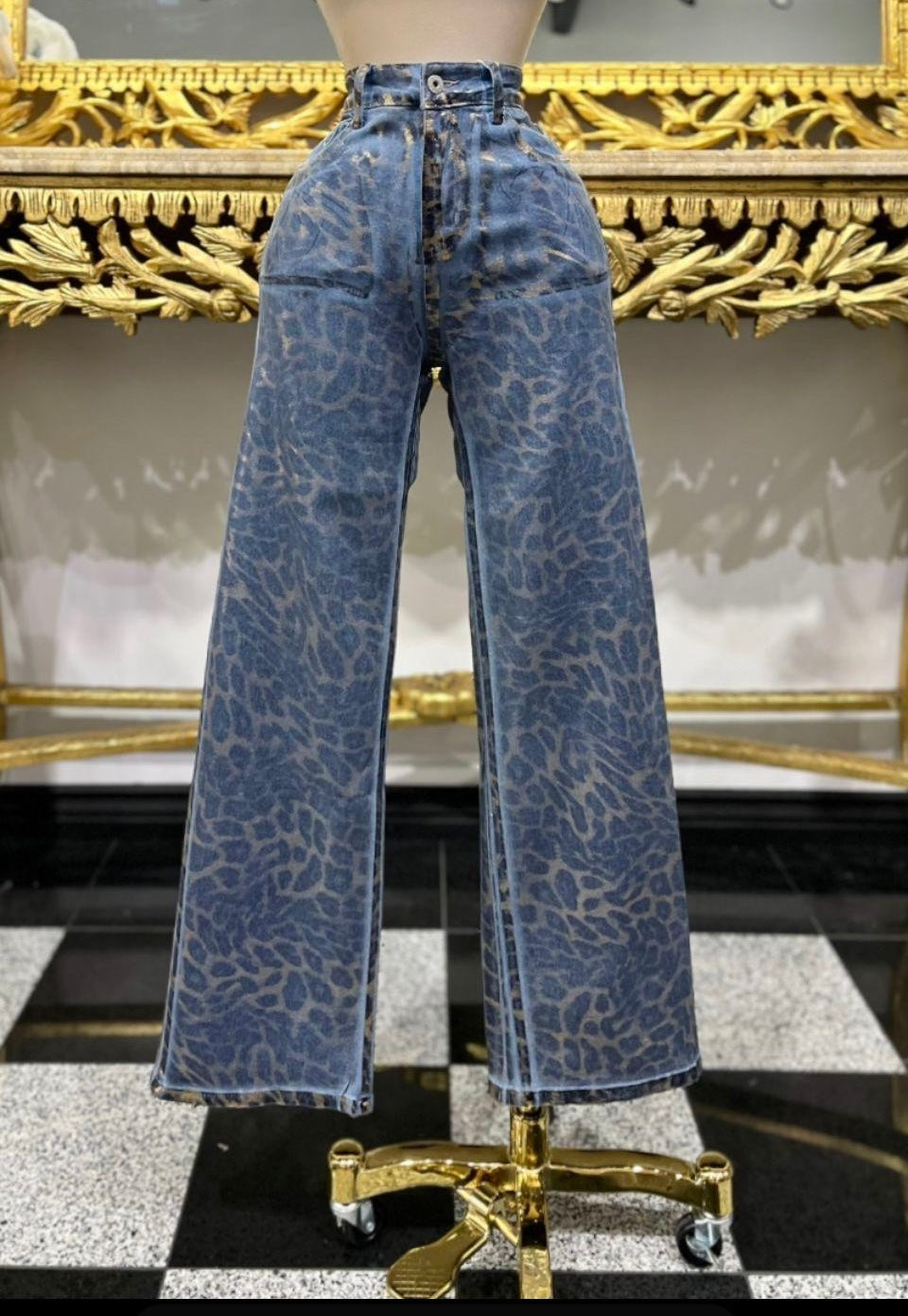Jeans animal print Metalic ( Strech)
