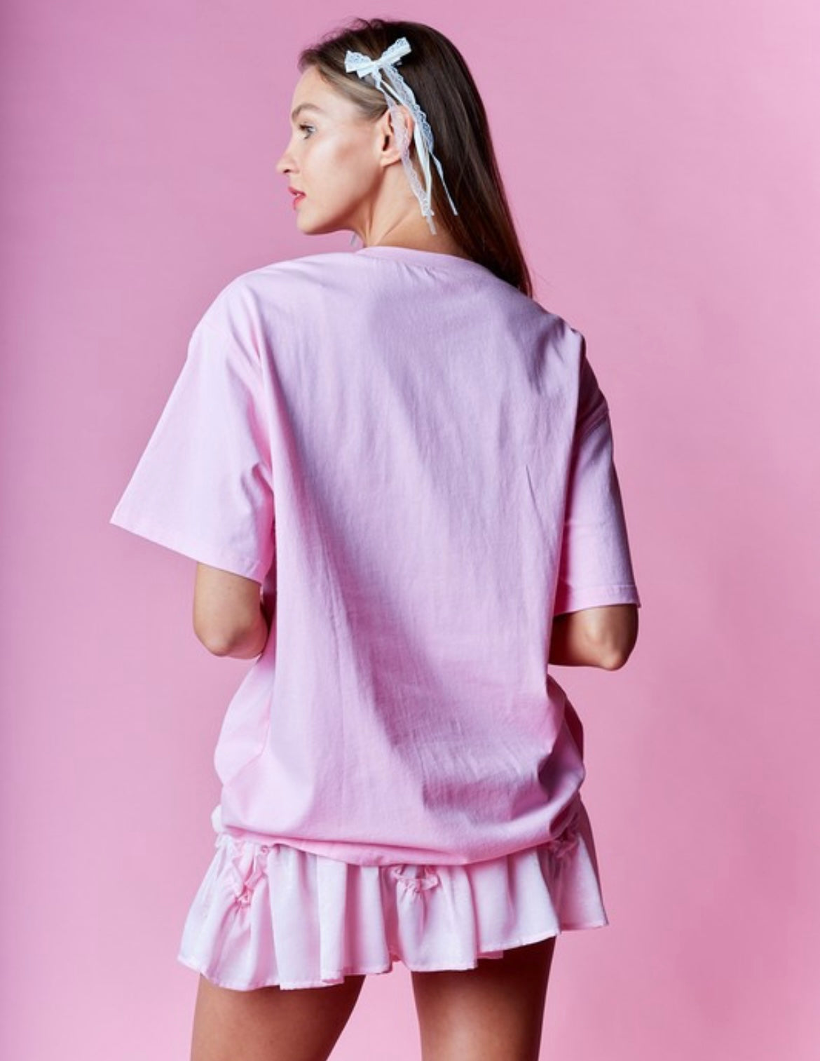 Heart Fringed Oversize T Shirt