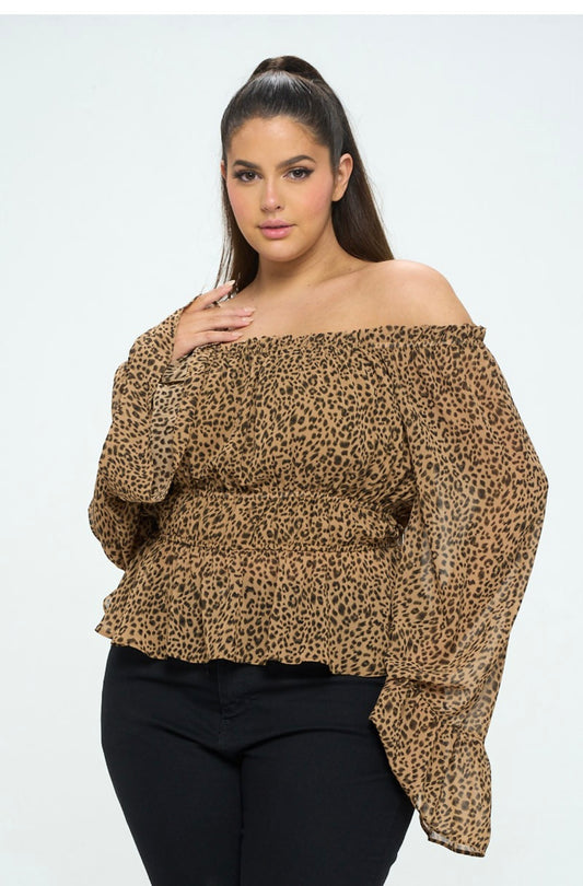Plus Size Animal Print Top