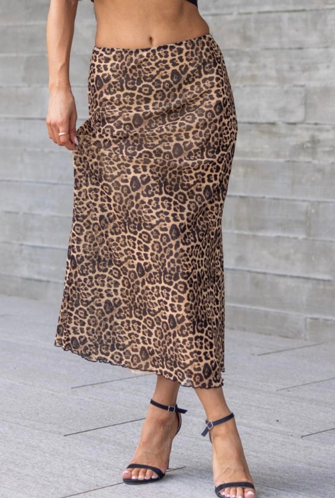 Animal print Mesh Skirt