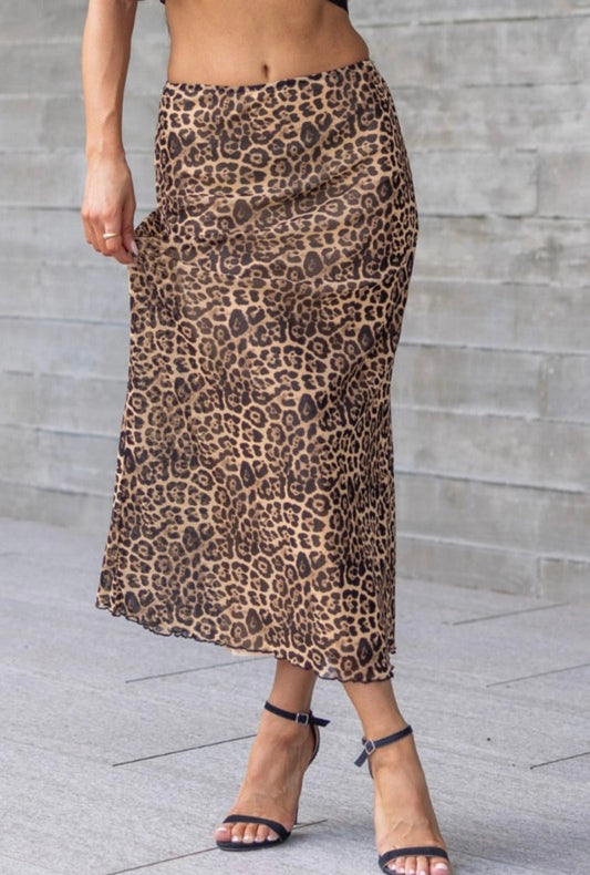 Animal print Mesh Skirt
