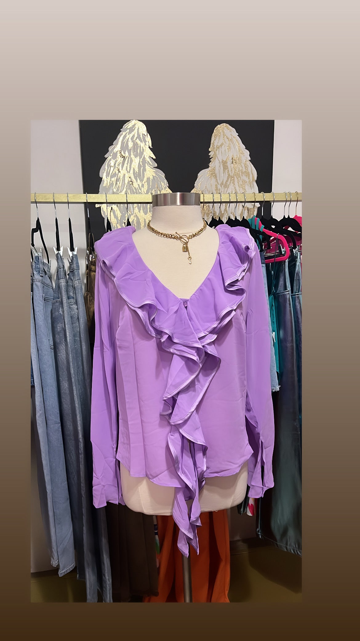 Plus Size Lilac Ruffled Top